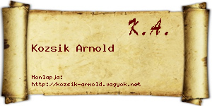 Kozsik Arnold névjegykártya